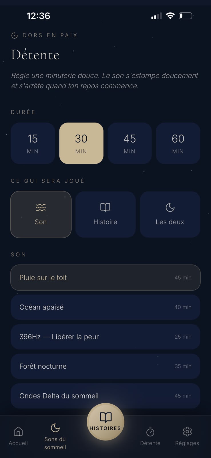 A timer that fades out automatically as you fall asleep